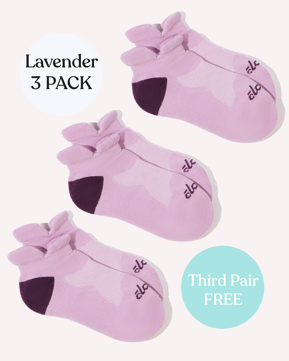 Clove Ankle SOCK (3pk) - Lavender
