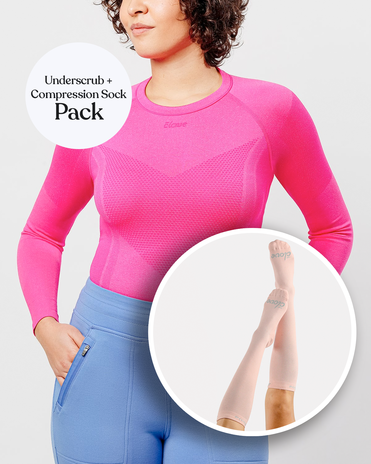 Underscrub + Compression Sock Pack - Pink