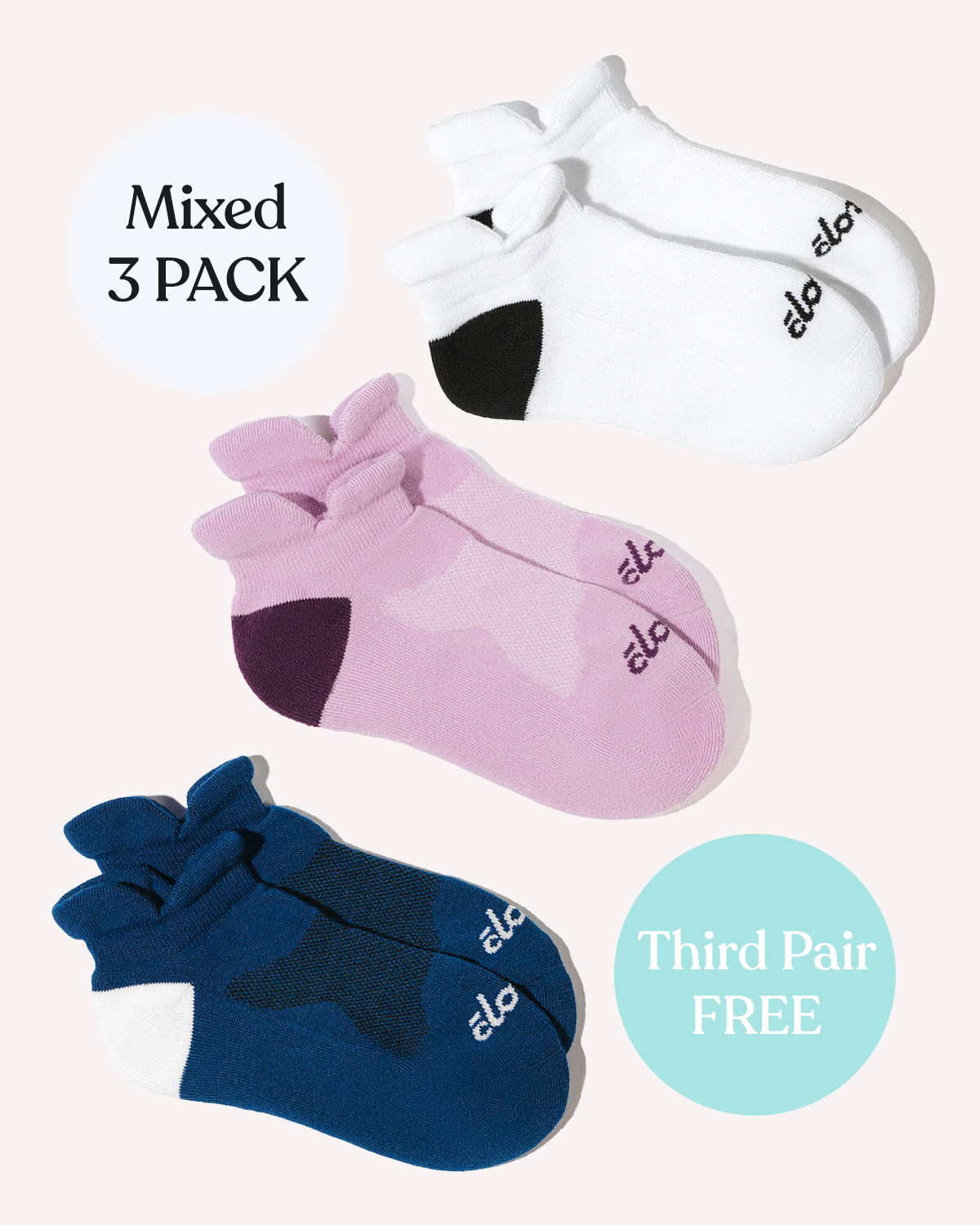 Clove Ankle SOCK (3pk) - Mixed Colours
